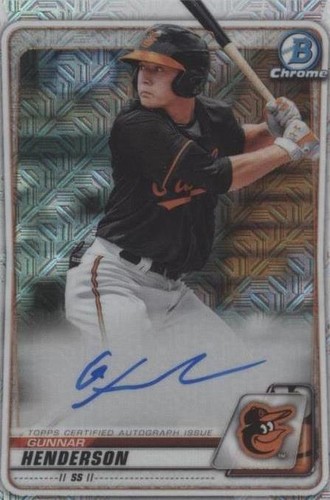 その他 GUNNAR HENDERSON Mega AUTO Blue 2020 Bowman Chrome Mega Box Auto Blue Refr /150 Gunnar