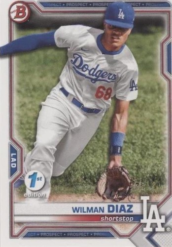 2021 Bowman Chrome 1st Wilman Diaz /250 PURPLE Shimmer Refractor 