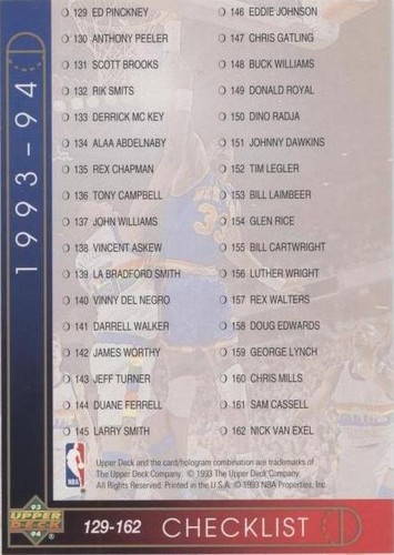 1993-94 Upper Deck - Patrick Ewing/Sean Elliott #254