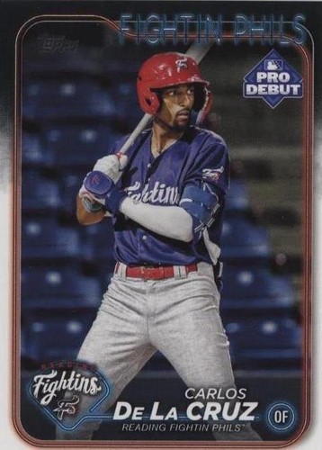 2024 Topps Pro Debut Carlos De La Cruz Blue Foil Autograph