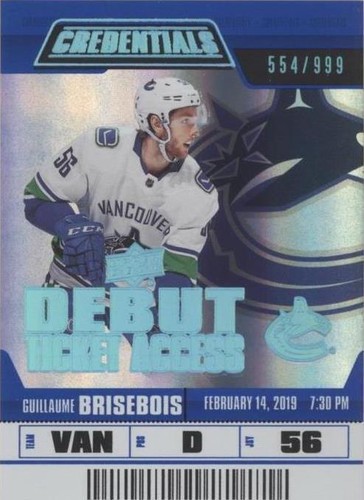 2019-20 Upper Deck Credentials - Guillaume Brisebois #65