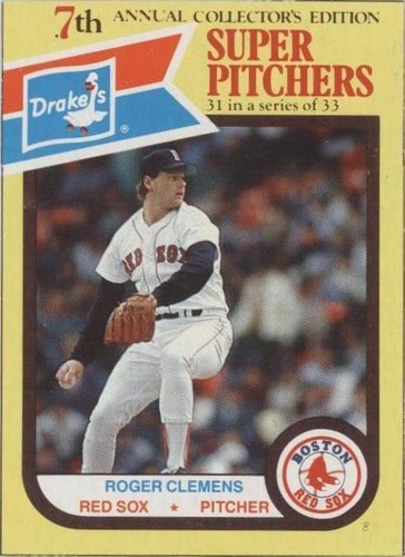 1987 Drake's Big Hitters/Super Pitchers - Roger Clemens #31