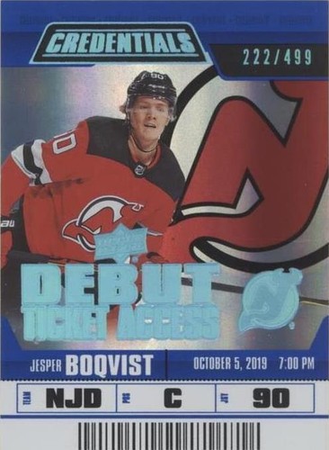 2019-20 Upper Deck Credentials - Jesper Boqvist #130