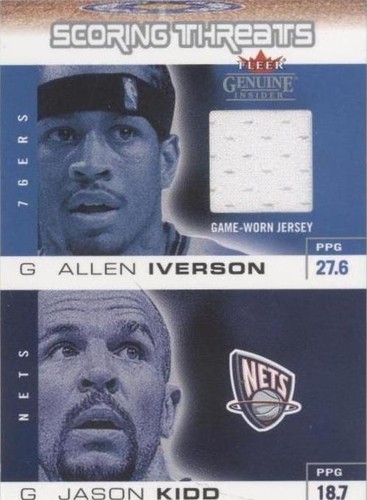 2003-04 Fleer Genuine Insider - Allen Iverson/Jason Kidd #ST-AI