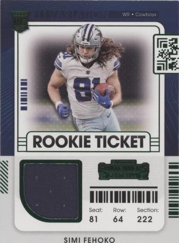 2021 Panini Contenders Simi Fehoko #RSV-SFE