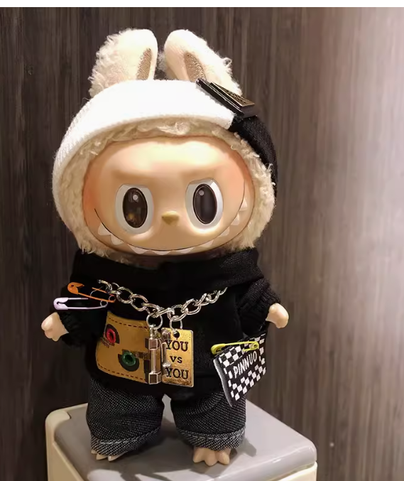 POP MART LABUBU 17cm The Monsters Plush Doll Cool black POP MART LABUBU 17cm The Monsters Plush Doll Cool black