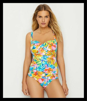 NWT Bleu Rod Beattie Bloom in Love Tankini + High Waist Bikini Bottom Set 4 $160
