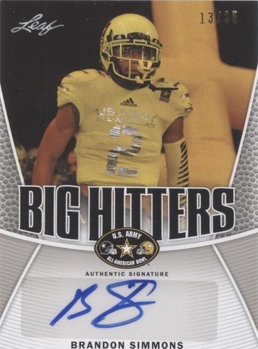 2014 Leaf U.S. Army All-American Bowl Brandon Simmons #BH-BS2