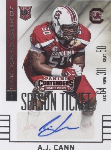 2015 Panini Contenders Draft Picks A.J. Cann #159