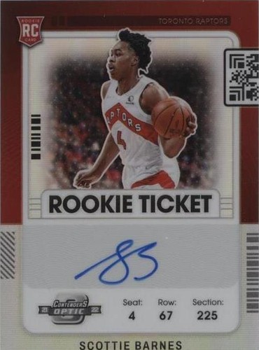 Scottie Barnes 2021-22 Panini Contenders Playoff Ticket RC