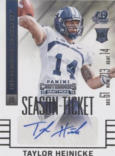 2015 Panini Contenders Draft Picks Taylor Heinicke #157