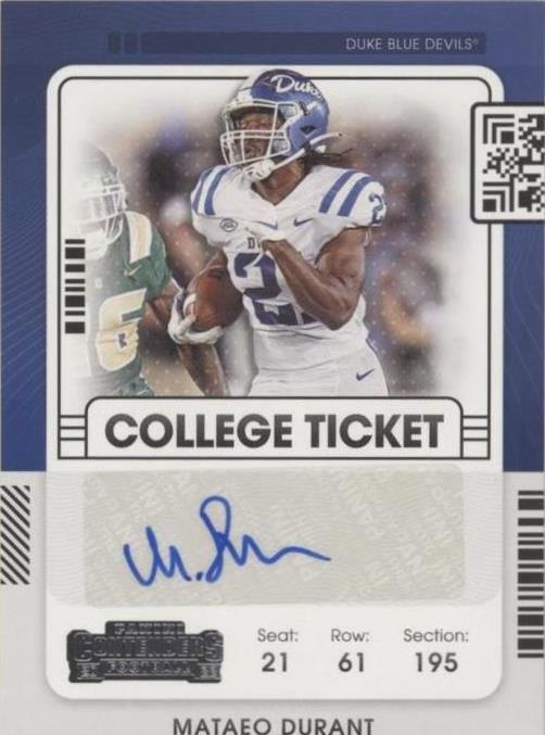 2022 Panini Chronicles Draft Picks Mataeo Durant #CCT-MDU