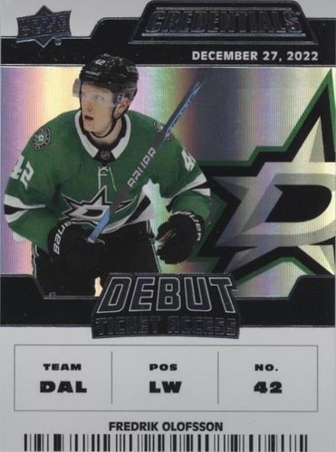 2022-23 Upper Deck Credentials - Fredrik Olofsson #107