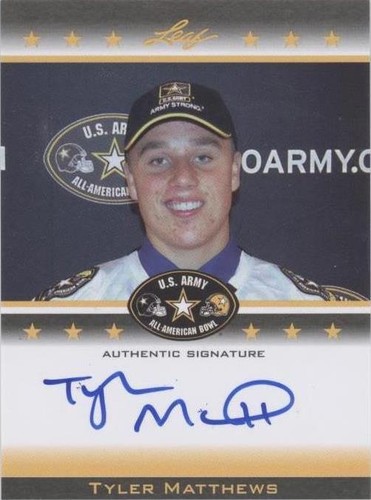 2012 Leaf U.S. Army All-American Bowl Tyler Matthews #TA-TM1