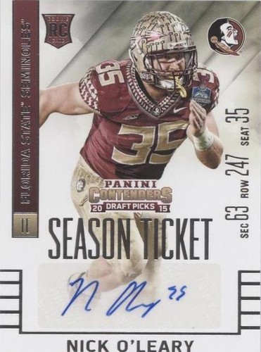 2015 Panini Contenders Draft Picks Nick O'Leary #135