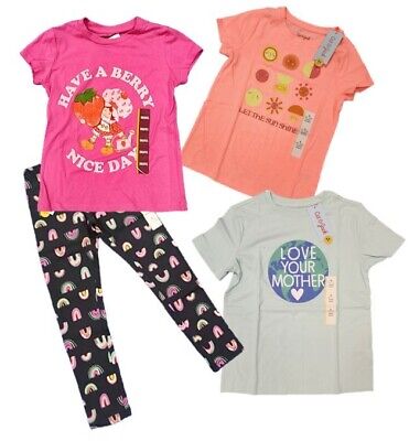 Girls Summer Clothes Clothing Lot Rainbow Sunshine Top T Shirt Leggings S 6/6X