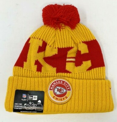 NEW!! New Era On Field One Time Removable Pom Knit Hat - NFL Kansas City Chiefs