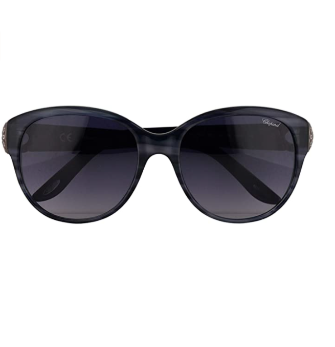 Pre-owned Chopard Sch185s Sunglasses Green Blue Striped W/blue Gradient Lens 55mm 0931 Sch