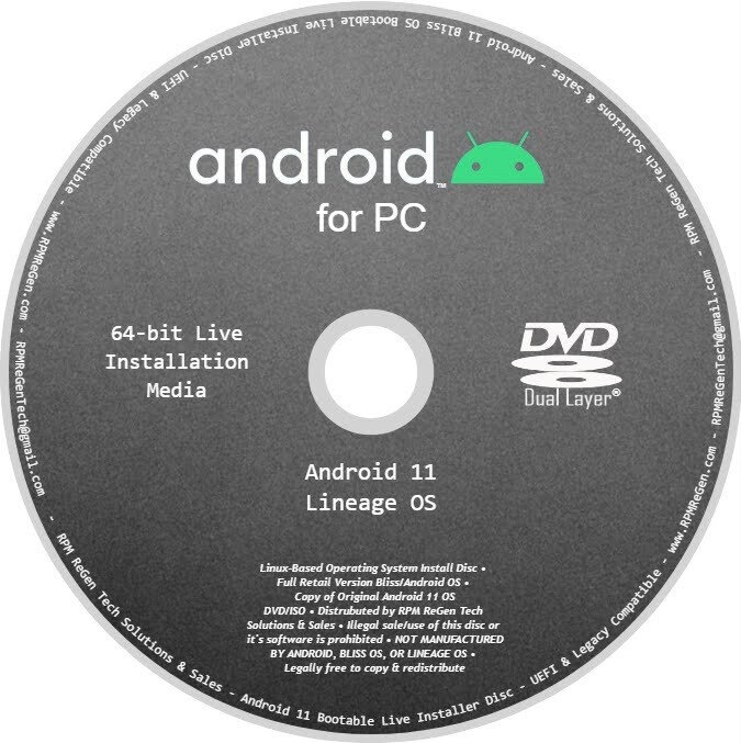 Android 11 PC Installation Disc: BOOTABLE ANDROID 11 DVD RELEASE