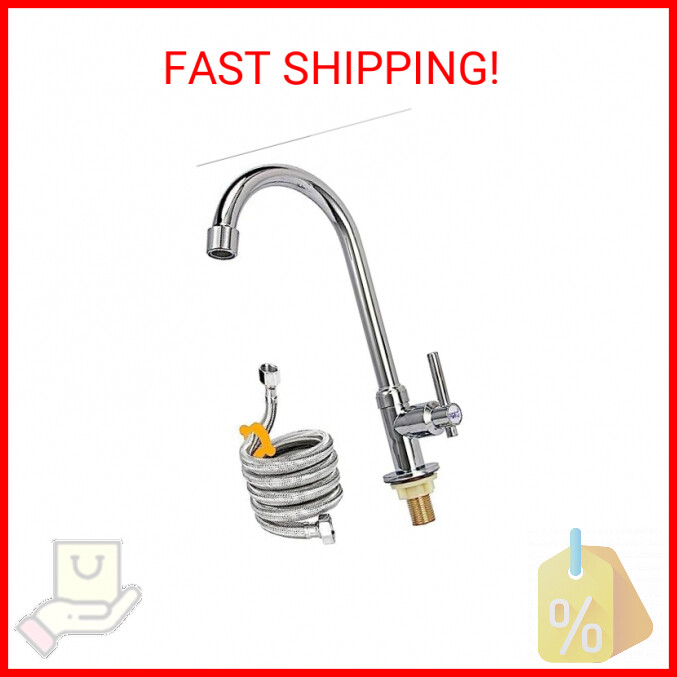 Cold Water Faucet Only, High Arc Single Handle One Hole Faucet for Kitchen Garde