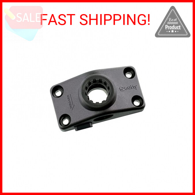 Scotty #241L-BK Locking Side Deck Mounting Bracket, Black, Small