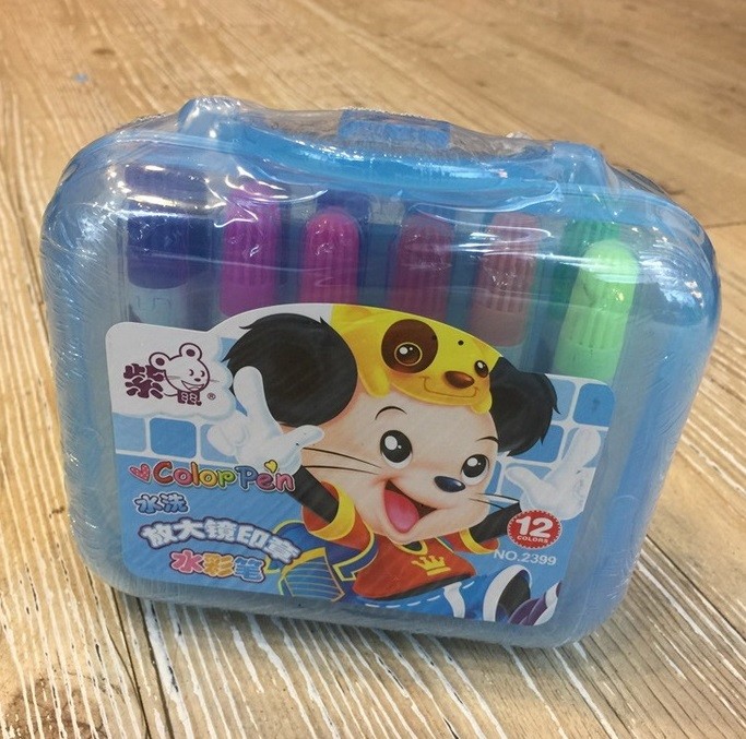 Box Set 12 Pennarelli Color Pen Colorati Bambini Gioco Colorare Divertimento dfh