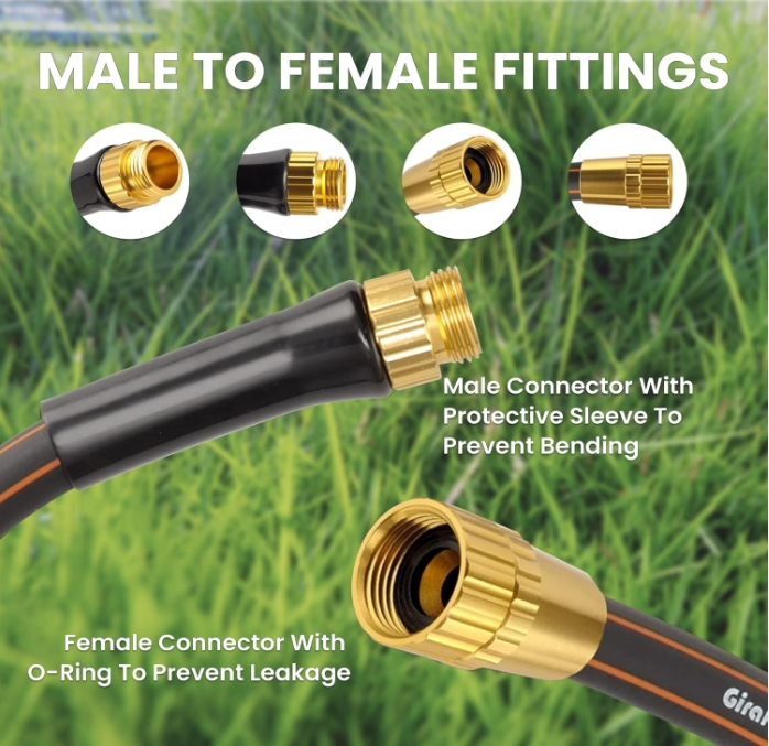 Giraffe Tools Garden Leader Hose 5/8 inch x 2.5ft, Short Water Hose Hybrid Hose