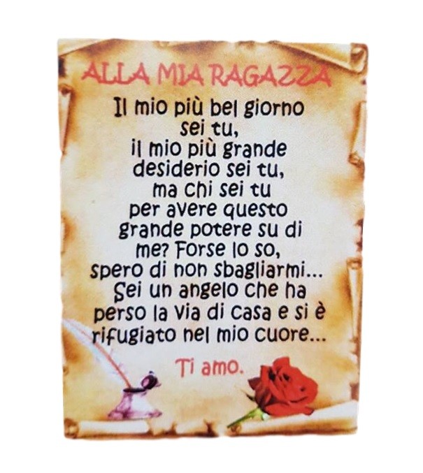 Calamita Magnete Magnetino Rettangolare Idea Regalo Frasi Dedica Fidanzata moc