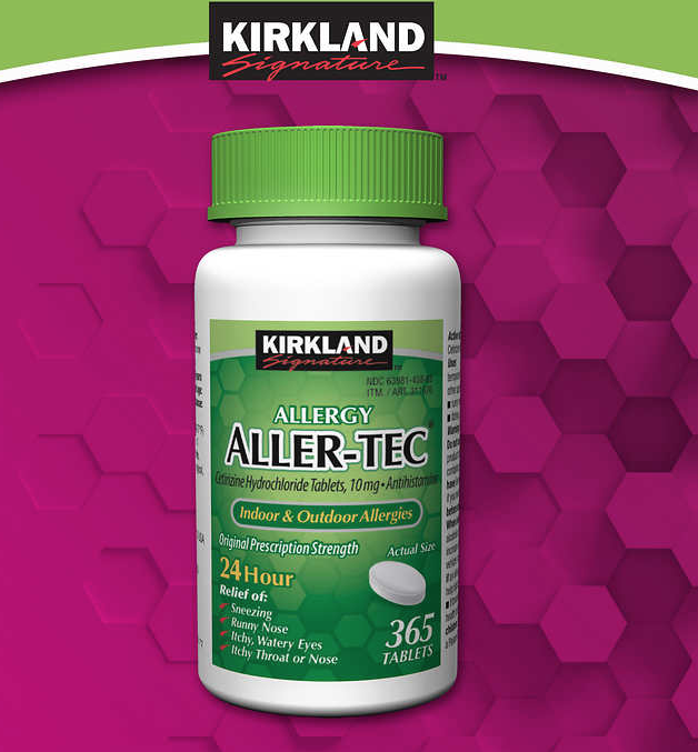 Kirkland Signature Aller-Tec Cetirizine HCL 10mg 365 Tablets Antihistamine 