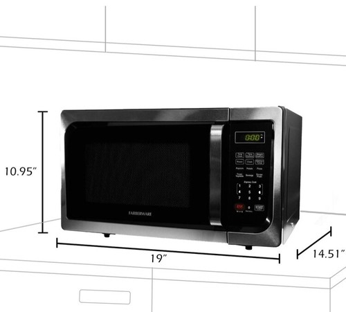 Farberware Microwave Oven Classic 0.9 Cu Ft 900 Watt Stainless Steel FMO09AHTBKC