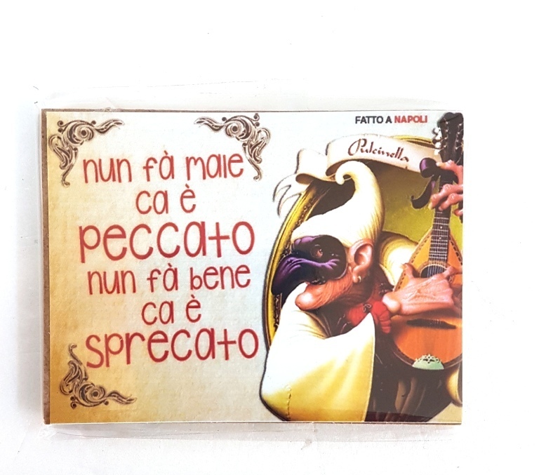 Calamita Magnete Magnetino Rettangolare Idea Regalo Frasi Nun Fa Male Ca è moc