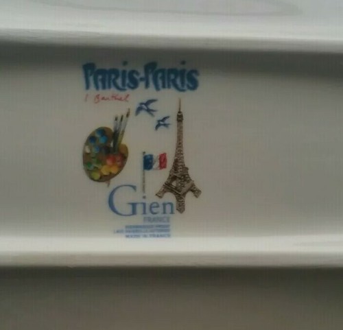 Letter Tray Paris Paris pattern GIEN pottery France tour Eiffel map pen city art