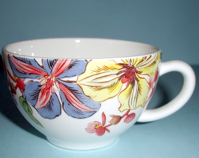 Gien Clematis Clématites Floral Tea Cup Only French Faience New
