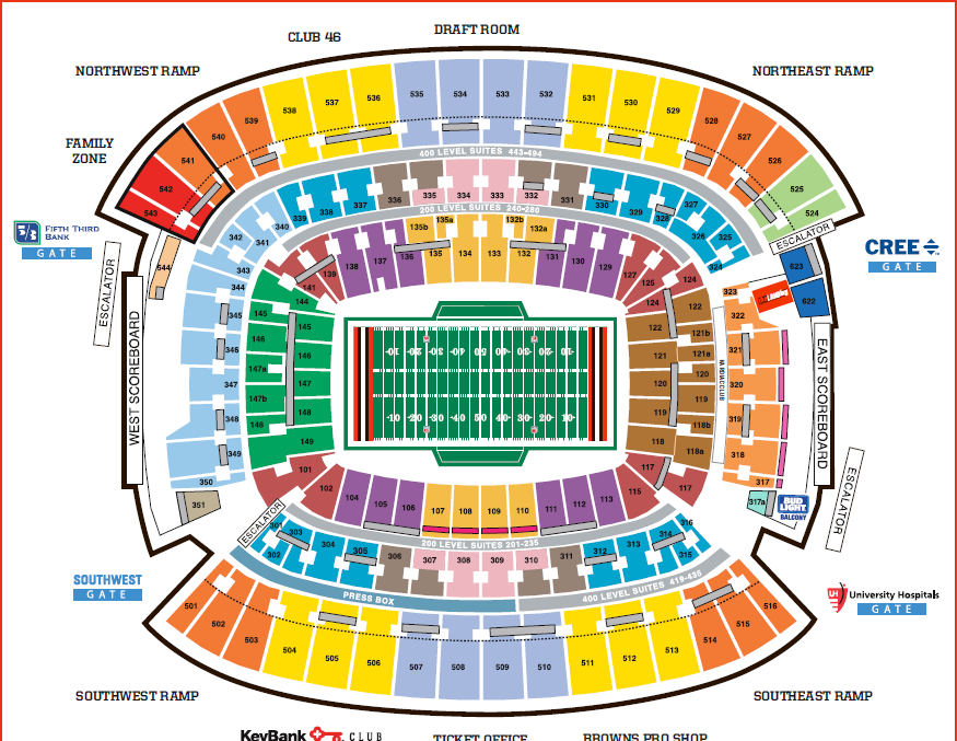2 CLEVELAND BROWNS LOWER BOWL, SIDELINE PSLs, SEC 135A, ROW 30 ( BEST ON EBAY )