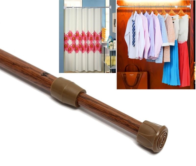 Bastone Barra Sbarra Per Tenda Tendaggi Allungabile 90cm-120cm Effetto Legno dfh
