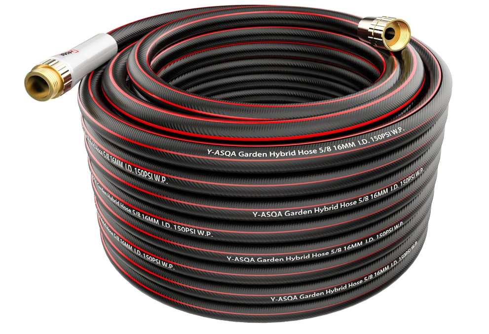 Garden Hose 75 Ft X 5/8 In. Heavy Duty Outdoor Rubber Hose Lightweight Kink Free