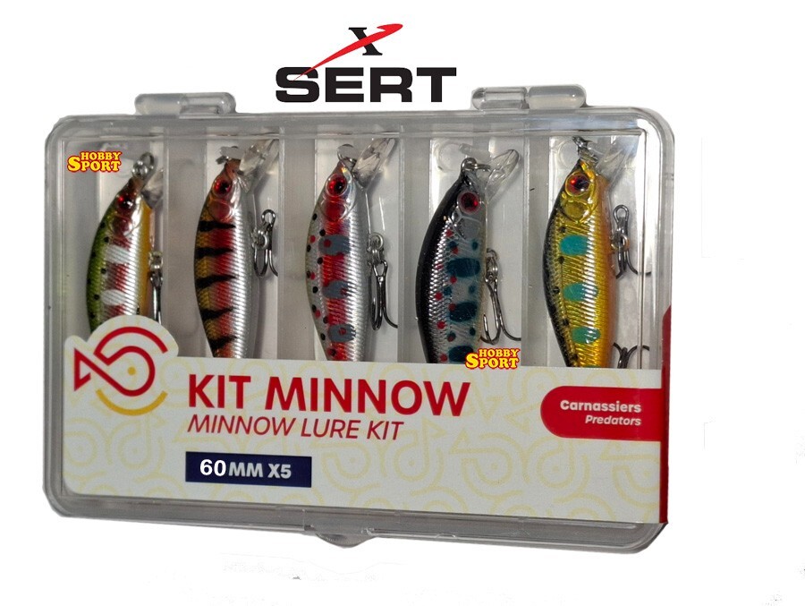 MINNOW  KIT X 5 COLORI mm 60   SINKING 4,4 GR SPINNING FIUME LAGO 504660 SERT