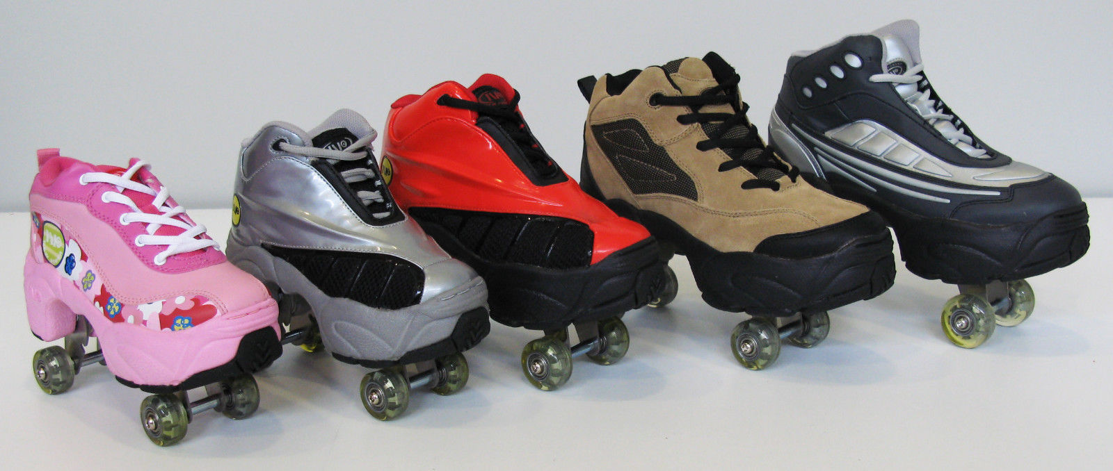 UNIQUE Quad KICK ROLLER Skates retractable WALKnROLL BN Silver/Grey
