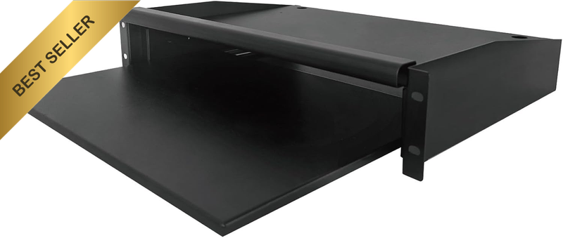 2U Sliding Keyboard Rack Shelf with Sliding Mouse Tray, 19’’ Server Rank Shelf,