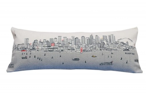 35 Белая Декоративная подушка для поясницы Seattle Daylight Skyline