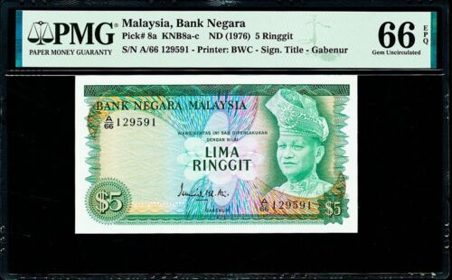 Malaysia 5 Ringgit ND (1976) Pick-8a GEM UNC PMG 66 EPQ