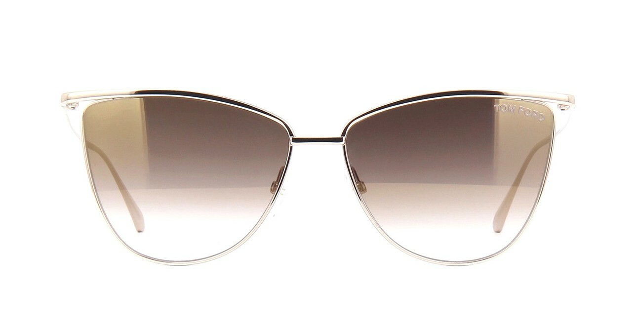 Pre-owned Tom Ford Veronica Ft 0684 Rose Gold/brown Shaded Silver Mirror (28g) Sunglasses