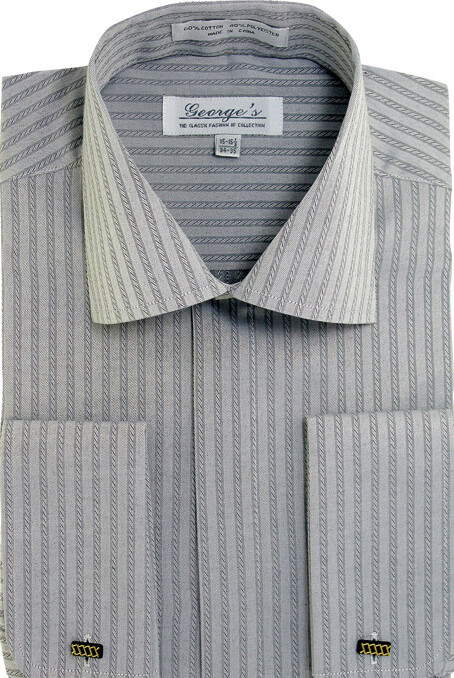 Men's shirt 60% cotton 40 % polyester French cuff Tone &Tone By Milano moda SG30