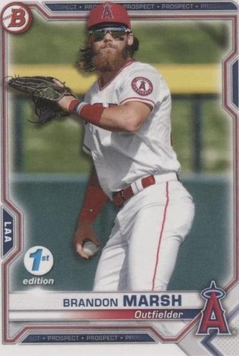 ブランドンマーシュ Brandon Marsh 2021 Bowman 5x7 Prospects #BP-112 22/49 Angels
