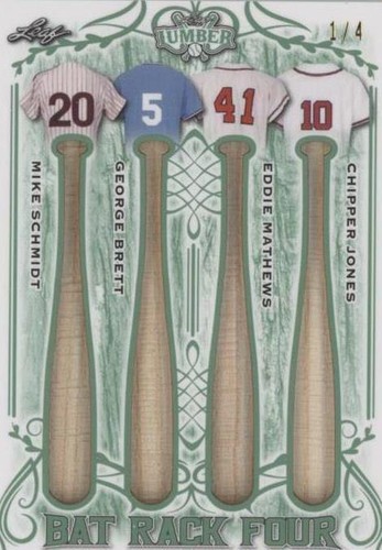 2021 Leaf Lumber - Chipper Jones Eddie Mathews George Brett #BR4-04
