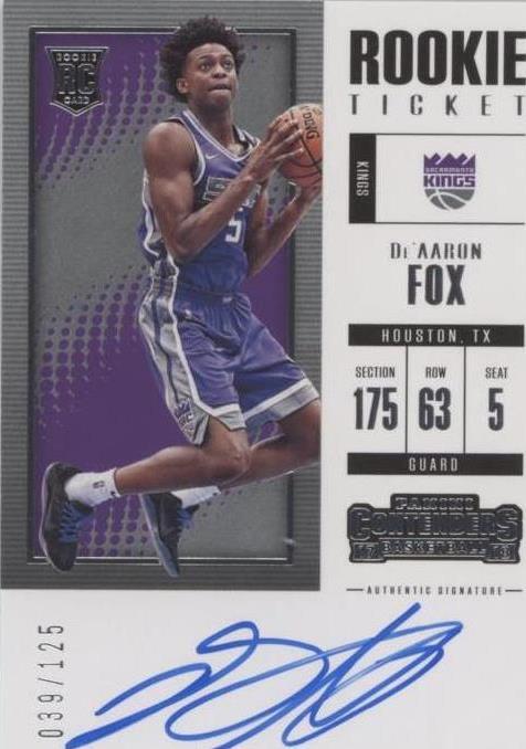 2017-18 Panini Contenders - De'Aaron Fox #5 for sale | eBay