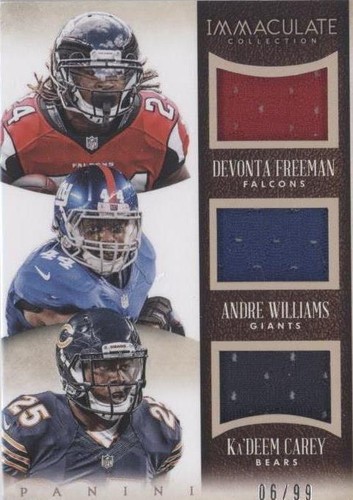2014 Panini Immaculate Collection Andre Williams Devonta Freeman Ka'Deem Carey #3-RD4