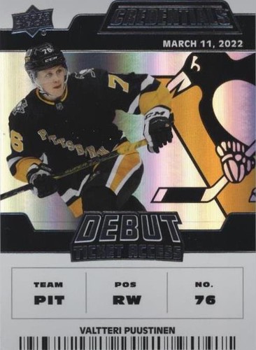 2022-23 Upper Deck Credentials - Valtteri Puustinen #118