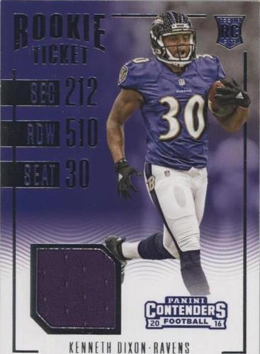 2016 Panini Contenders Kenneth Dixon #15