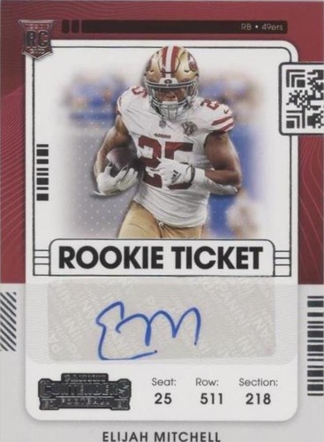 2021 Panini Contenders Elijah Mitchell #220